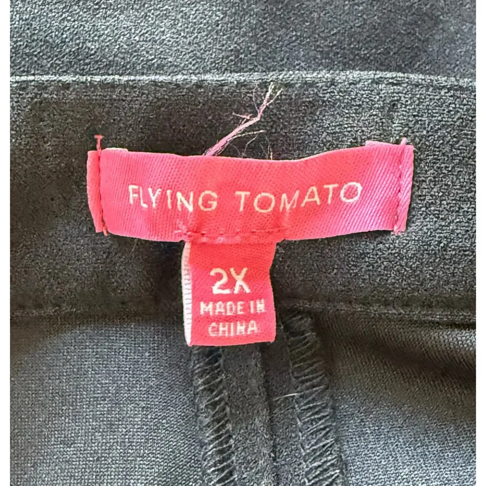Flying Tomato Unique Vintage Black Flare Dress Pants 2X NWOT